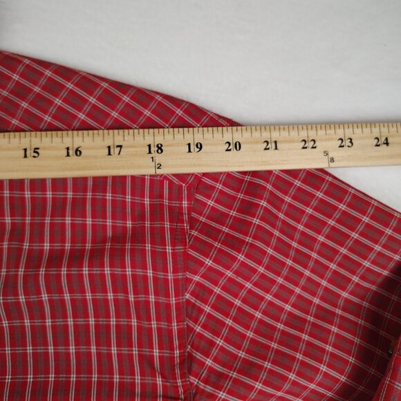 Cabelas Red Plaid Button Up Long Sleeve Shirt Mens Large - Picture 9 of 10